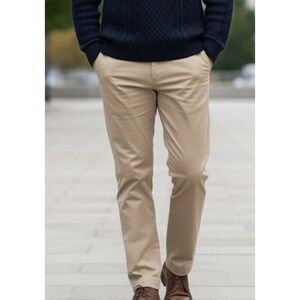 Lands End Mens 38x27.5 Beige Classic Clothing Traditional Fit Chino Pants Preppy